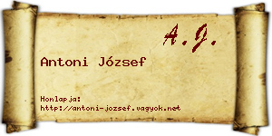Antoni József névjegykártya