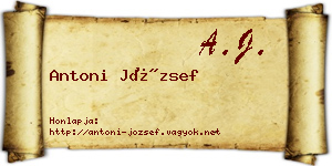 Antoni József névjegykártya